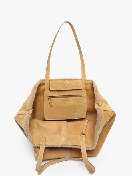 Schoudertas Cabas Leder Vanessa bruno Beige cabas 10V40873 ander zicht 3